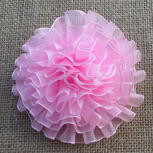 Tulle chiffon flower 2pcs big flowers Hair Girl Ribbon Headwear Kids Russian primary school girl performing graduation gift