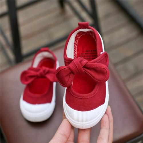 New Children Shoes Girls Canvas Shoes Fashion Bowknot Comfortable Kids Casual Shoes Sneakers Toddler Girls Princess Shoes