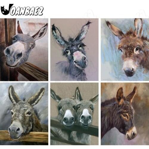 Oil Painting Donkey Animal Diamond Painting 5Ddiy Abstract Donkey Wall Art Mosaic Diamond Embroidery Room Decoration Gift