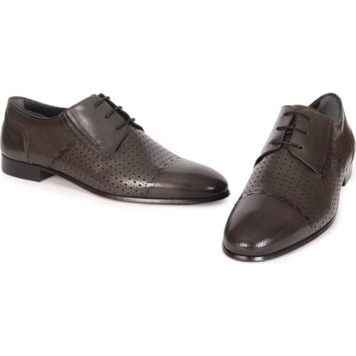 Handmade Olive Black Classic Derby Shoes with Perforated Baby Buffalo Leather, Mens Breathable Summer Shoes, Leather Sole
