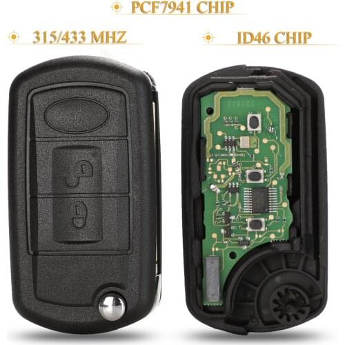 Kutery 3 Buttons Replacement Remote Car Key Fob 315/433MHz ID46 PCF7941 Chip For Land Rover Range Rover Discovery 3