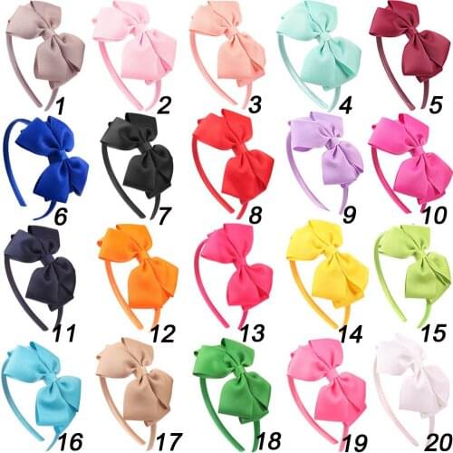 33 Pcs/lot Fashion Handmade Boutique Satin Covered Hairband With Ribbon Bow For Kids Girls Hard Headband Hair Accessories
