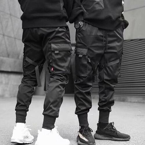 Men Casual Harem Joggers Sweatpant Hip Hop Trousers Multi Pocket Cargo Pants RW