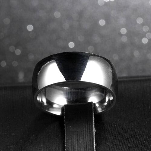 MOREDEAR 8MM Silver Titanium Steel Ring Width for Men and Women