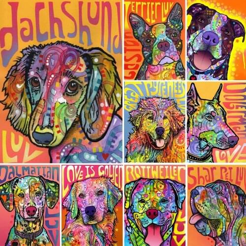 5D Diy Diamond Painting Animals Cartoon Dog Cross Stitch Kit Full Drill Embroidery Mosaic Art Picture of Rhinestones Decor Sale