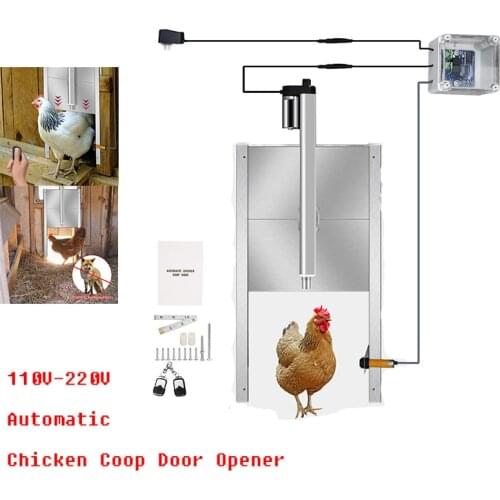 Timer And Light Sensor Control Chicken House Automatic Door Opener Door Opening Kit Farm Accessories Chicken Pets Dog Toys New
