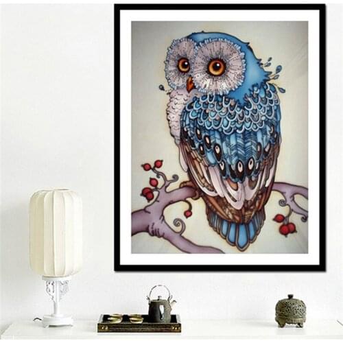 5d diy owl diamond embroidery painting cross stitch sets supplies owl full square animals cross-stitch drawing