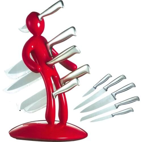 Stainless Steel Cutter Blocks Set For Kitchen 5-Piece Novelty Human Body Shape Unique Holder Cutter Shelf Hot Selling