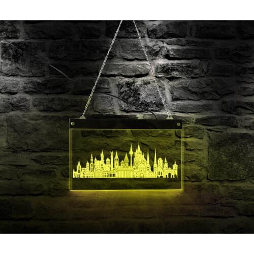 Germany Skyline LED Neon Sign Lighting Wall Art Cityscape Modern Wall Hanging Board Home Decor Deutschland Tourist Souvenir Lamp