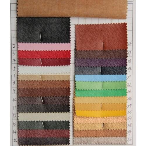 Wholesale leather fabric Litchi embossed pvc imitation leather material high quality pvc synthetic leather factory