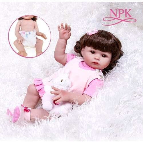 47CM Original NPK full body very soft silicone bebe doll reborn toddler girl princess doll Christmas Surprice doll gift