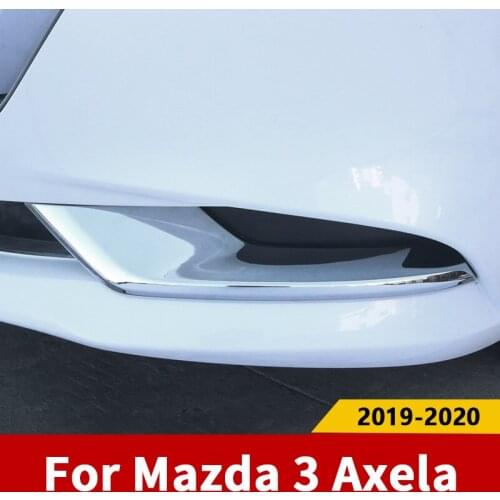 For Mazda 3 Axela 2019 2020 Car Front /Rear Fog Light Cover Trims Back Tail Bumper FogLight Lamp Molding Garnish