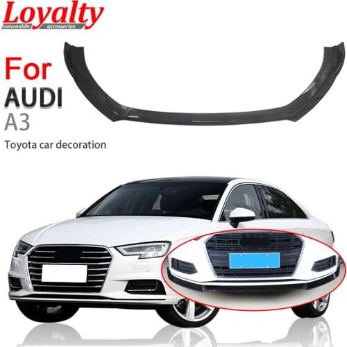 Loyalty Front Lip for 2017-2019 Audi A3 Base Painted Gloss Black Bumper Spoiler Splitter Wing Guard Trim