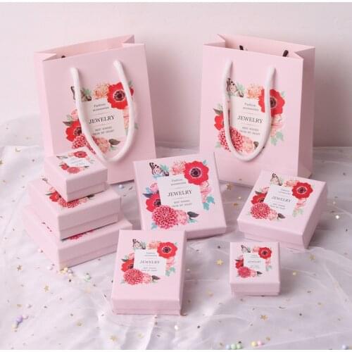 1Pc Square printed Jewelry Gift Boxes Bracelets Earring Ring Necklace Jewelry Box Womens Jewelry Gifts Packagin Cases Display