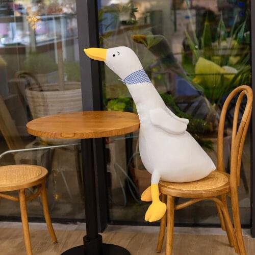 60/80/ 100cm Big Size Plush Swan Pillow Soft Stuffed Animals Lucky Swan Toy Baby Kids Soft Doll Appease Throw Pillow Home Decor
