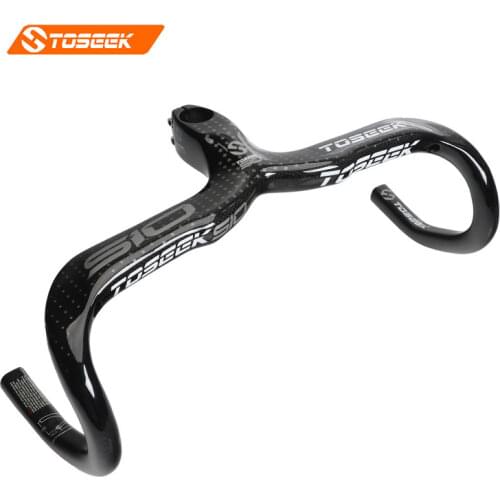 Full Carbon Fiber Handlebar with Stem 400/420/440*90/100/110/120mm 28.6mm Road Bike Bicycle Parts Cycling Silver Ultralight 380g