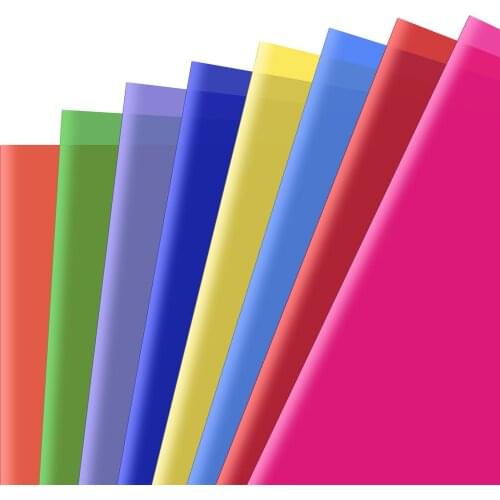 Andoer 8Colors PET Transparent Gel Lighting Filter 50*40cm Overlays Tinted Gels Light Filters Plastic for LED Light Studio Flash