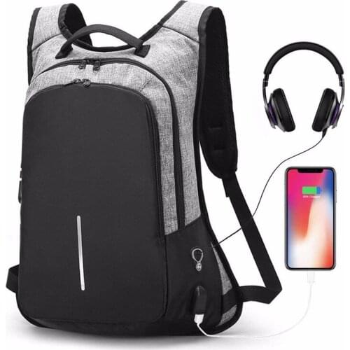 Men Travel Backpacks Teenager USB Chargeable Laptop Backpack Men Password Lock Anti-theft Backpack Computer School Bags MQ-109