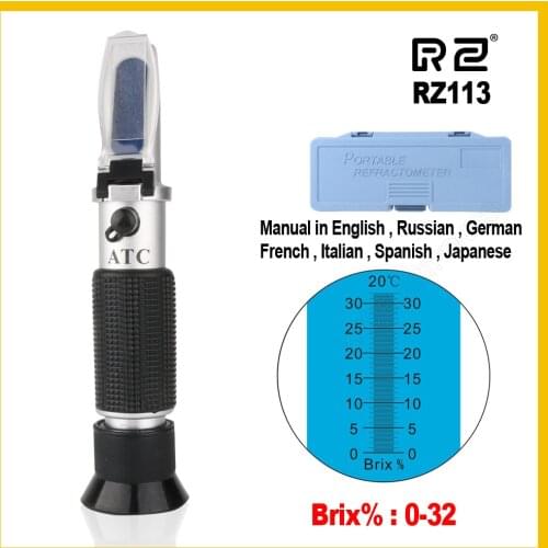 RZ 150 units Brix Refractometer 0~32% RHB-32ATC Optical Sugar Food Beverages ATC Content RZ113 Meter Tool Test Handheld