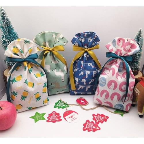 Satin Christmas Satin Pouch With Ribbon Candy Pouch Jewellry Display Gift Bag Christmas Eve Apple Bag 17x27 Can Customized Logo