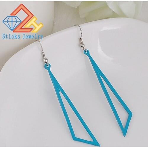 Painting Triangle Alloy Dangle Earrings Factory Direct Earrings for Women