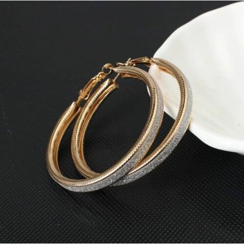 Party Earrings Fashion Trendy Big Round Hoop Earrings Circle Elegant Simple Pierced Silvery/Golden Hoop Earrings Jewelry
