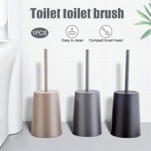 Toilet Brush Deep Cleaner Silicone Toilet Brush With No-Slip Long Plastic Handle And Flexible Bristle Silicone Toilet
