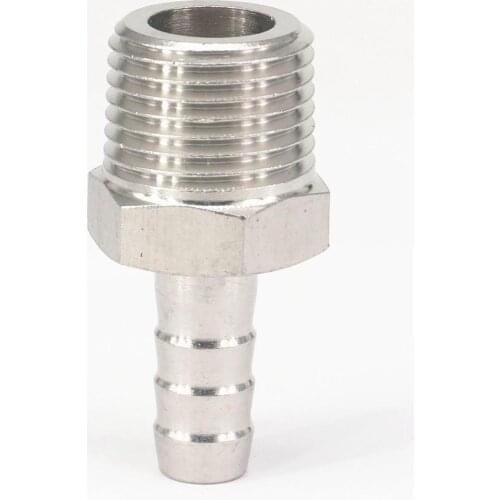 Hose Barb I/D 12mm x 1/2" BSPT Male Thread 304 Stainless steel coupler Splicer Connector fitting for Fuel Gas Water