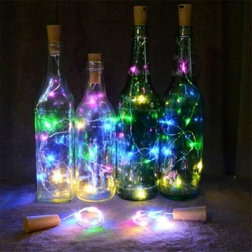 Wine Bottle Fairy String Lights Battery Cork Shaped Xmas Wedding Party 20 LED 2M