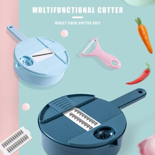 12Pcs/Set Vegetable Grater Stainless Steel Kitchen Tool Household Outdoor Camping Slicer Shredder Kit Drain Basket Slicers