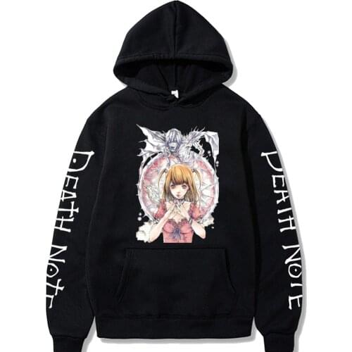 Harajuku Anime Death Note Men/women Hoodies Kawaii Misa Amane Men Cartoon Streetwear Fashion Winter Patchwork Sweatshirt Hoodie