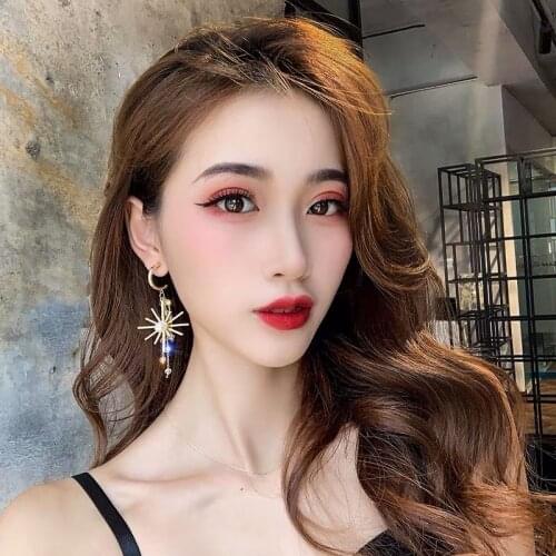 Thin female long super fairy petal earrings temperament tassel earrings Korean personality net red jewelry