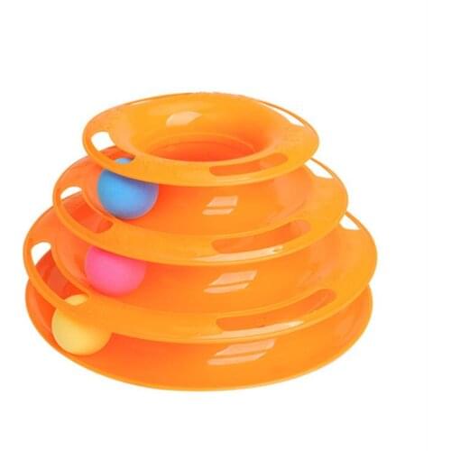 Three levels pet cat toy tower Tracks Disc Cat Intelligence Amusement Triple Disc Cat Toys Ball Training Amusement Plate