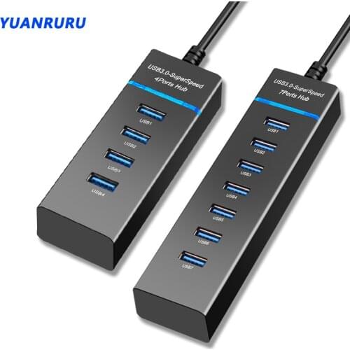 High Speed USB Hub USB 3.0 Hub Multi USB Splitter 7 Port USB Hub Multiple USB Port Multiple Expander for Pc Computer Accessories