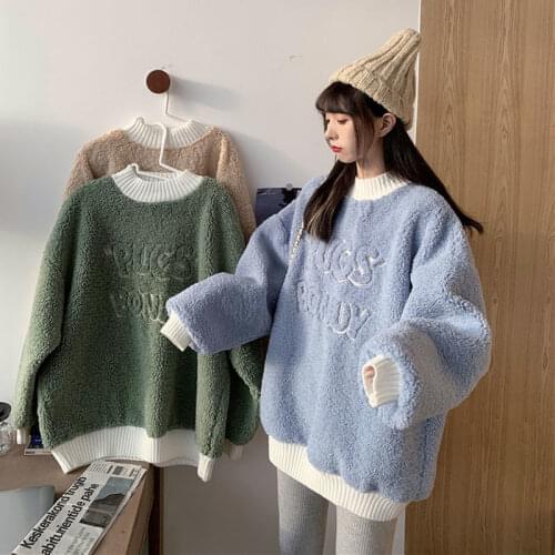 Cute Warm Harajuku Cartoon Sweatshirt Women Casual Autumn Hip Hop Amine Hoodies Long Sleeve Pullover Loose Kawaii Japan Hoodie