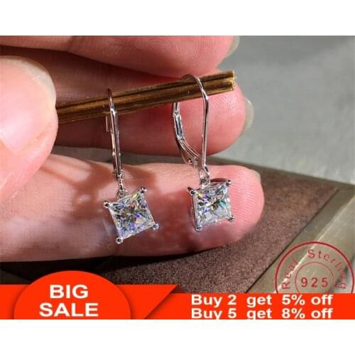 Long Drop Earrring AAAAA cz Real 925 sterling silver cute Statement Party Wedding Dangle Earrings for women Jewelry Fashion Gift