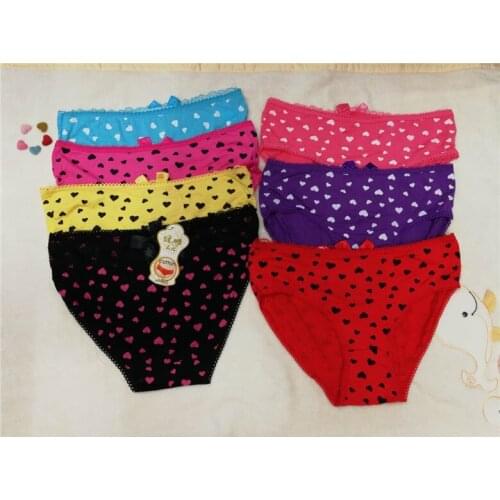 Jian Peng kawaii printed heart low-Rise briefs underwear women sexy lace panties lady Modal solid and durable underpants