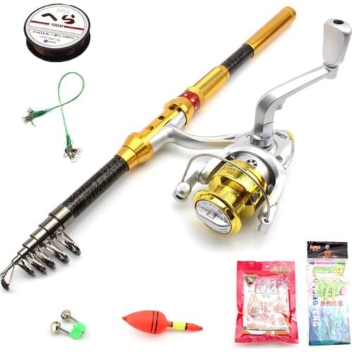 1.8M - 3.0M Telescopic carbon Rod and 8BB Reel andaccessories carp Fishing Rod Combo Set Fishing Tackle kastking rod