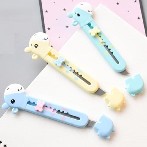 1PCS Kawaii Portable Animal Giraffe Utility Knife Express Unpacking Envelope Office Paper Cutting Art Knife School Stationery