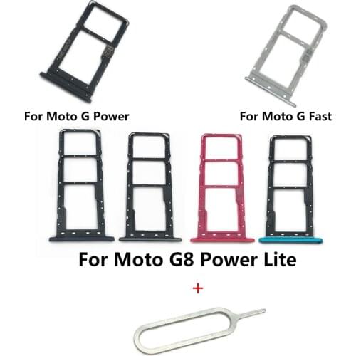 10Pcs/lot For Motorola Moto G8 Power Lite / G Fast / G Power / one zoom Sim Card Tray SD Card Reader Socket Slot Holder Part