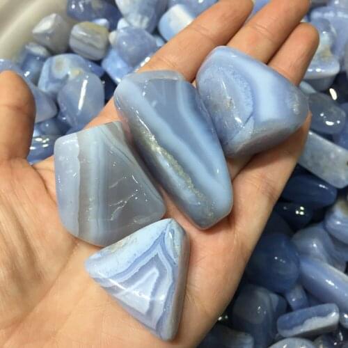 100g Natural Agate stone polished Blue Lace agate tumbled stones for Home Decor