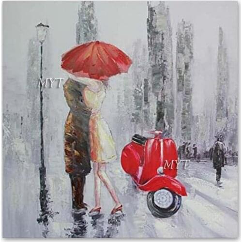 100% Hand Painted Couple Picture Oil Painting Canvas Decorative Wall Art Gift Home Wall Showpieces Hot Selling Panel Paintings