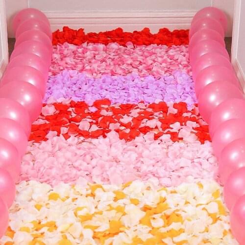 1000pc Artificial Fake Rose Petals for Romantic Wedding Event Party Decoration Color Red White Wedding Flower Valentines Day 5z