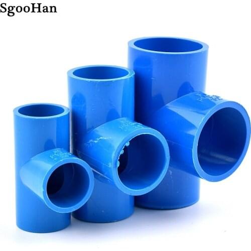 2~20pcs I.D. 20~63mm Blue PVC Pipe Tee Connector Home Garden Irrigation Aquarium Fish Tank Tube Watering Adapter Fittings Joint