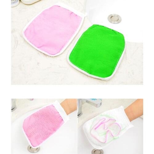 2pcs/set 14*19.5cm Random Color Double Sides Bath Shower Exfoliating Wash Spa Scrubber Cleaner Tool