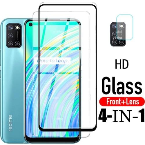 4 in 1 Glass on Realme c17 C11 C15 Tempered Glass For Oppo Realme c12 c 11 15 17 Camera Lens Screen Protector Phone Film