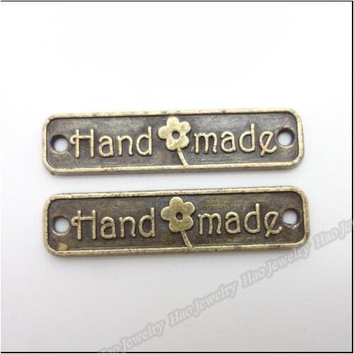 70pcs Vintage Charms Rectangle Pendant Antique bronze Fit Bracelets Necklace DIY Metal Jewelry Making