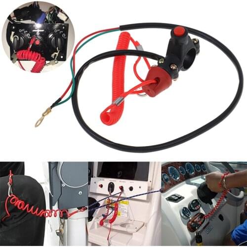 Boat Motor Emergency Kill Stop Switch Outboard Cut off Switch Safety Tether Lanyard for Tether Lanyard Protect