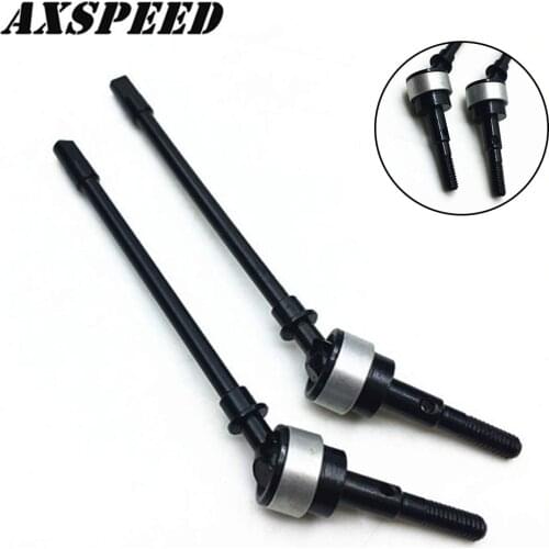 AXSPEED 1Pair CVD Drive Shaft Dogbone 105mm Stainless Steel Front Axle Universal Drive Shafts for 1/10 RC Crawler Axial SCX10
