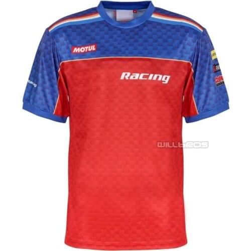 Free Shipping Motorcycle Red Blue T-shirt For Honda Motocross Summer Jersey Sport Quick Dry T Shirts